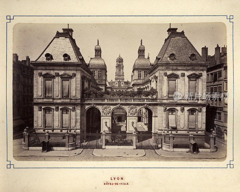 Hotel de Ville，里昂，法国，19世纪